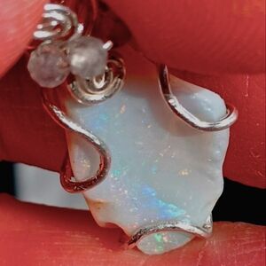 Australian Mintabie Opal Pendant Sterling Silver